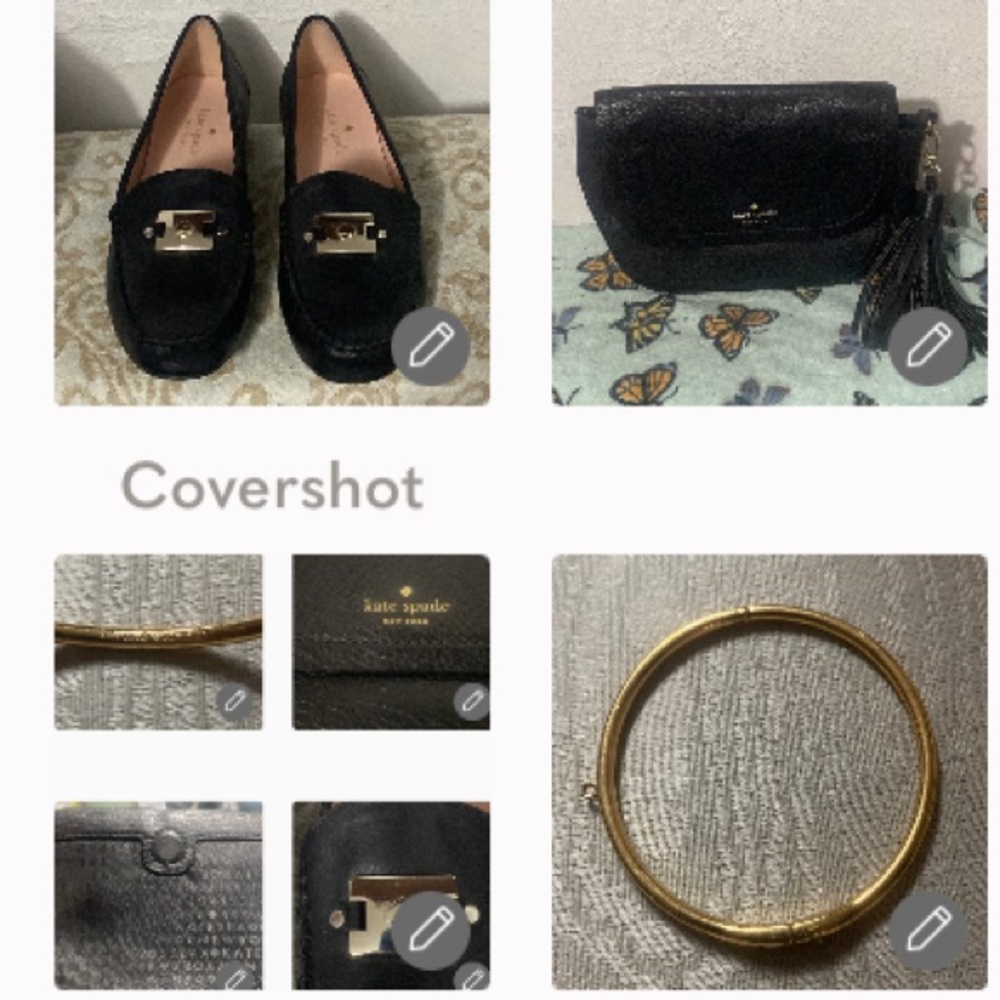 Kate♠️NY👜Leather👞10+Clutch 10x7”+bracelet/Charm holder 2.25”+4 Kate♠️🎁tags